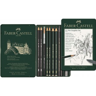 Faber-Castell Set de Crayon Pitt Graphite, Boite Metal de 11 Multicolor
