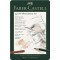 Faber-Castell Set de Crayon Pitt Monochrome, Boite Metal de 12 Petit Multicolore