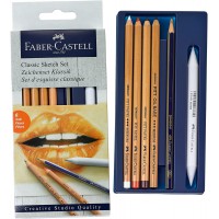 Faber-Castell Creative Studio Kit de croquis classique FC114004 6 Unite (Lot de 1) Multicolore