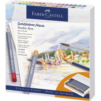 Faber-Castell Goldfaber Aqua 114616 Boite de 38 crayons aquarelle avec accessoires Multicolore