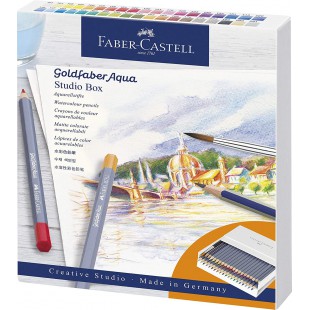 Faber-Castell Goldfaber Aqua 114616 Boite de 38 crayons aquarelle avec accessoires Multicolore