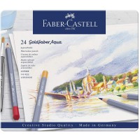 Aqua Crayons d'aquarelle Boite metal de 24 pieces dans une boite metallique