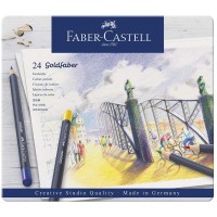 Crayon de couleur en etain metallique Set de 24 pieces dans une boite metallique multicolore