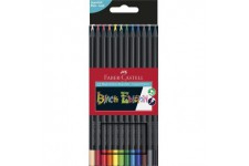 Faber-Castell Blackwood Crayons de couleur en bois noir 12er Etui