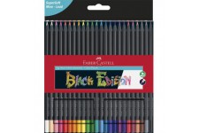 Faber-Castell Blackwood Crayons de couleur en bois noir 24er Etui