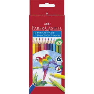 Faber-Castell 116512 Crayons de couleur triangulaire, etui de 12