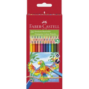 Faber-Castell 116544 Crayons de couleur triangulaire (Lot de 24)