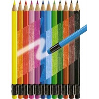 Faber-Castell 116612 Lot de 12 crayons de couleur effacables