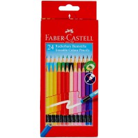 Faber-Castell 116625 - Crayons de couleur effacables, etui en carton de 24