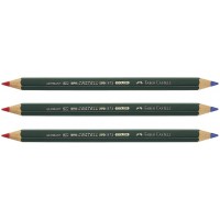 FABER-CASTELL Lot de 3 Crayons bicolore CASTELL COLOR 873 Rouge et Bleu
