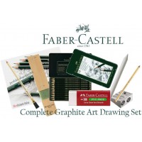 FABER-cASTELL "complete graphite drawing art set de 12 crayons de papier (2H - 8B)/minenscharfblock radierstift- et p