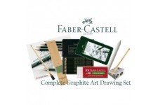 FABER-cASTELL "complete graphite drawing art set de 12 crayons de papier (2H - 8B)/minenscharfblock radierstift- et p