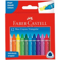 Faber-Castell 621672 Lot de 12 Craies de Cire Triangulaire