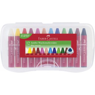 Faber-Castell 120011 Craies triangulaires a la cire etui de 12