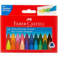 Faber-Castell 120024 Triangulaire Crayons de Cire Craie 24 etui en Carton