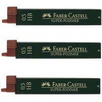 Faber-Castell Lot de 3 paquets de 12 mines fines super-polymeres HB 0,5 mm