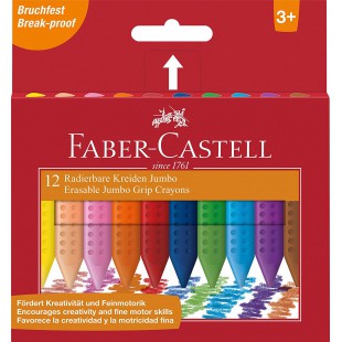 Faber-Castell 122540 Craies effacables Jumbo GRIP x 12