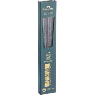 Faber-Castell 127112 Mines TK 9071 2H 2mm, noir fonce, lot de 10