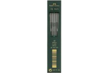 Faber-Castell 127114 Lot de 10 TK 9071 mines, noir fonce, durete: 4H