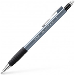 Faber-Castell 134589 Porte-mine GRIP 1345 Gris pierre Durete B epaisseur de la mine 0,5 mm Avec gomme integree