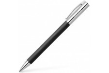 Faber-Castell 148130 - Stylo bille Twist AMBITION en resine precieuse, plomb: B, y compris boite-cadeau, Noir/Argent