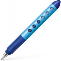Faber-Castell 149849 Stylo plume educatif Scribolino, bleu, pour gaucher, plume A