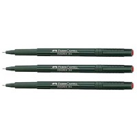 FABER-CASTELL Lot de 3 Stylos feutre extra-fin Finepen 1511 Rouge