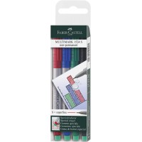 Faber-Castell 152404 Feutre multiusage MULTIMARK non-permanent S etui de 4