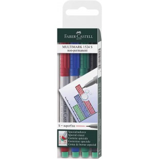 Faber-Castell 152404 Feutre multiusage MULTIMARK non-permanent S etui de 4