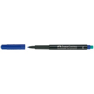 Faber-Castell Multimark Lot stylo effacable Fibre technique Permanent-Pointe moyenne-Bleu