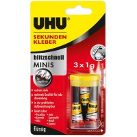 UHU Power Glue Ultra rapide Minis Minis - Liquide 3 x 1 g flussig