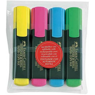 FABER-CASTELL Etui de 4 Surligneurs TEXTLINER 48 Refill Assortis