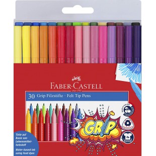 Faber-Castell 155335 Lot de 30 feutres Grip Colour Marker