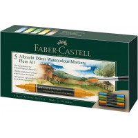Faber-Castell 160309 Lot de 5 marqueurs aquarelle Albrecht Durer avec double pointe pour une application precise et sur une surf