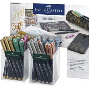 Faber-Castell Metallic Marker, 2er kocher Noir