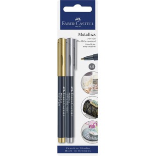 Faber-Castell Lot de marqueurs metalliques Dore/argente