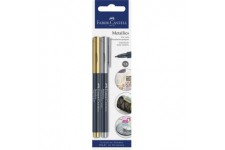 Faber-Castell Lot de marqueurs metalliques Dore/argente