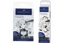 Faber-Castell 167107 Feutre PITT artist pen Manga etui de 8 & 167132 Feutre PITT artist pen Manga black etui de 4