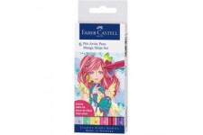 Faber-Castell 167155 - Feutre Pitt Artist Pen, Boite de 6, Manga Shojo Colore