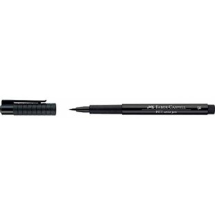 FABER-CASTELL Lot de 12 Feutres encre de chine PITT artist pen Pointe Pinceau 1-5 mm Noir