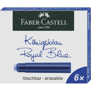 Faber-Castell 10104473 Lot de 6 Cartouches d'encre Bleu