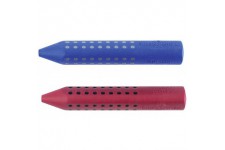 Lot de 10 : FABER-CASTELL Gommes en platique Rouge/Bleue