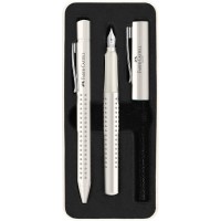 Faber-Castell 201527 Grip 2010 Set d'ecriture avec stylo a  bille et stylo-plume, lait de coco