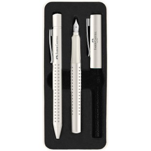 Faber-Castell 201527 Grip 2010 Set d'ecriture avec stylo a  bille et stylo-plume, lait de coco