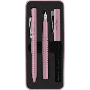 Faber-Castell 201528 Grip 2010 Set d'ecriture avec stylo a  bille et stylo a  plume Rose Shadows