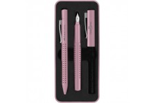 Faber-Castell 201528 Grip 2010 Set d'ecriture avec stylo a  bille et stylo a  plume Rose Shadows