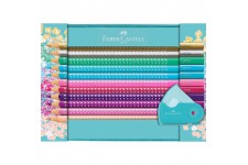 Faber-Castell 201641 Coffret cadeau Sparkle, 20 crayons de couleur et 1 taille-crayon Mini, Multicolore