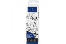 Faber-Castell 267121 Pitt Artist Pen Manga, encre noire avec differentes pointes noir