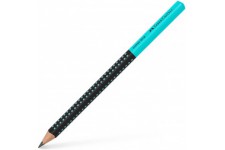 Faber-Castell Crayon Jumbo Grip Two Tone, durete HB, noir/turquoise, 511912