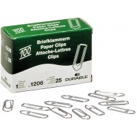 Durable 120625 Boite de 100 Trombones 26 mm Zinc